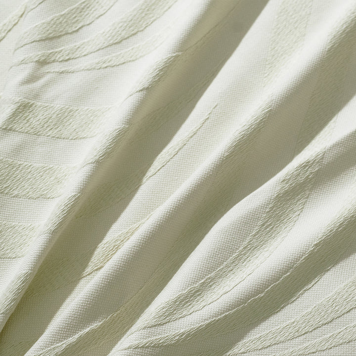 Waves - Jacquard Coverlet Set Cream Morano Textiles