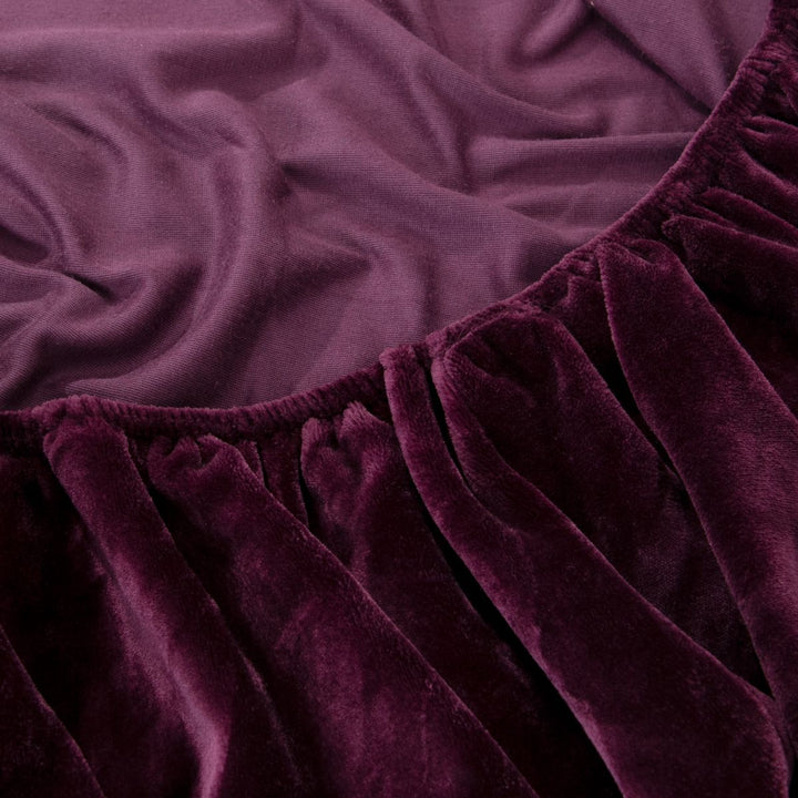 Fitted Velvet Sheet Size 180 x 200 Violet Morano Textiles