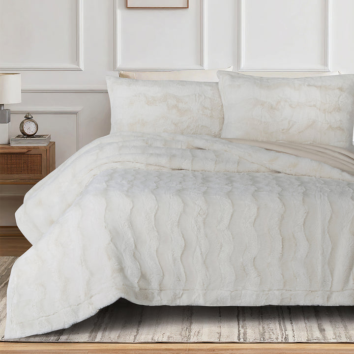 Mink Bedspread Set - Off-white Morano Textiles