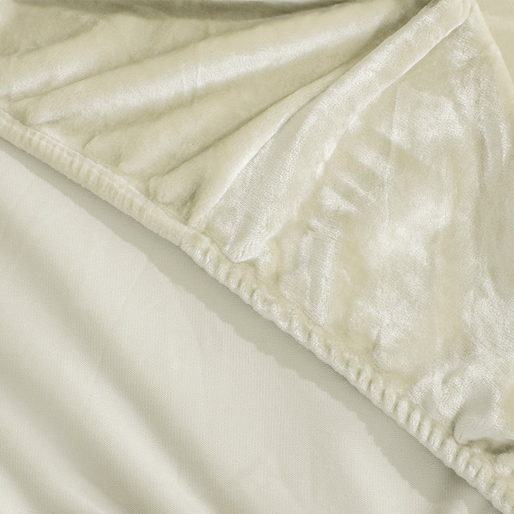 Fitted Velvet Sheet Size 180x200 Beige Morano Textiles