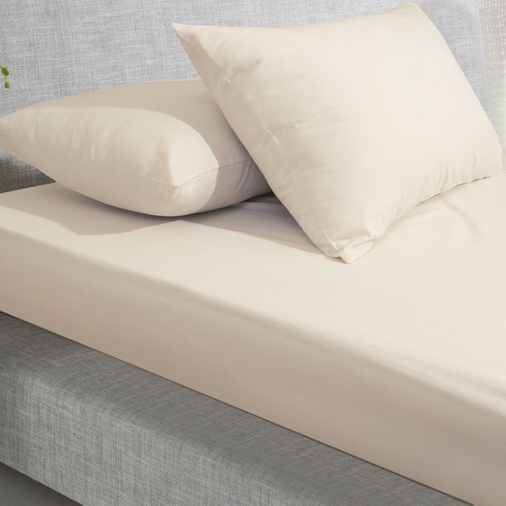 Fitted bed sheet 120 x 200x30 Cream Morano Textiles