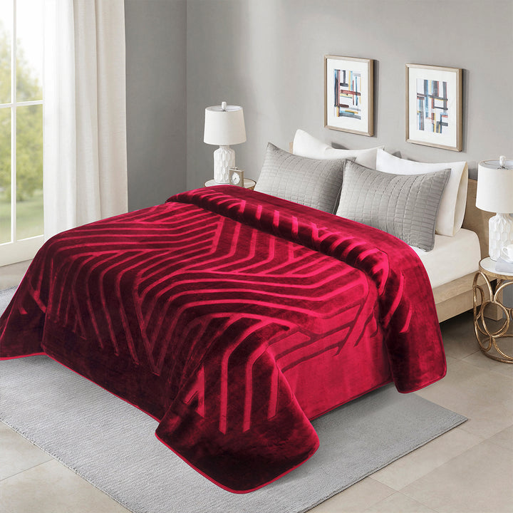 Luna - Engraved Blanket Maroon Morano Textiles