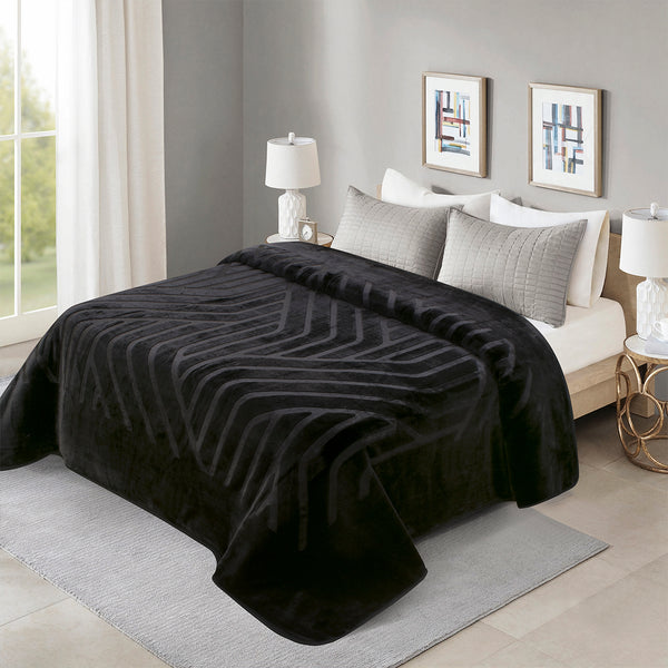 Luna - Engraved Blanket Black Morano Textiles
