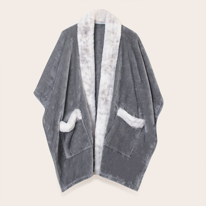 Velvet poncho Grey Morano Textiles