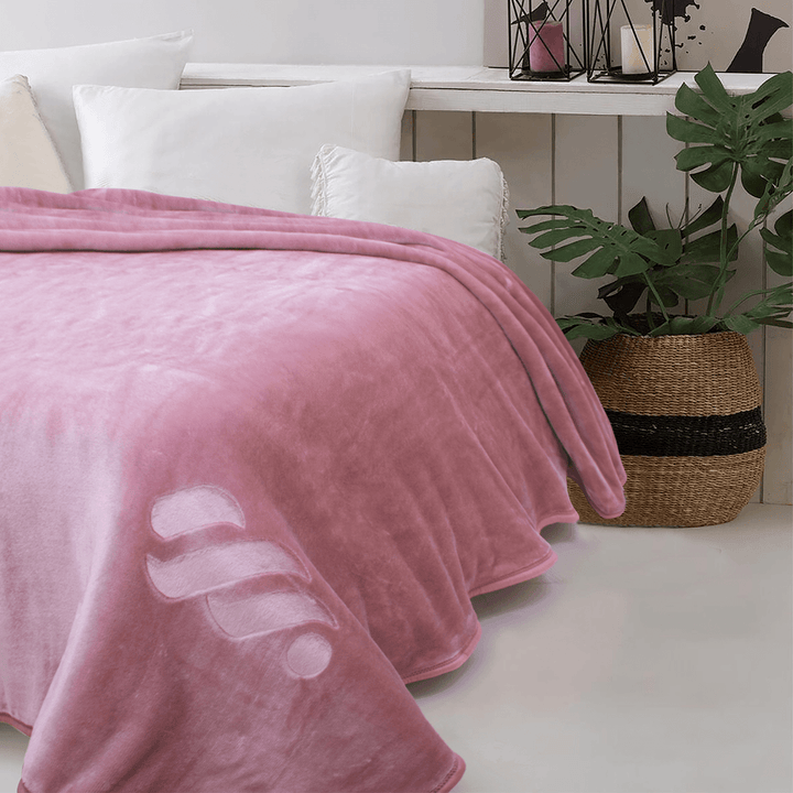 Single basic blanket 160*240 Dark rose Morano Textiles