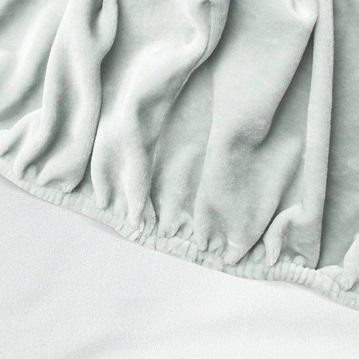 Fitted Velvet Sheet Size 180x200 Silver Morano Textiles