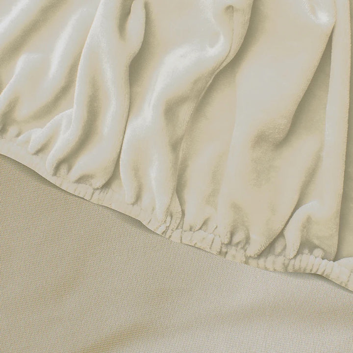 Fitted Velvet Sheet Size 120x200 Cream Morano Textiles